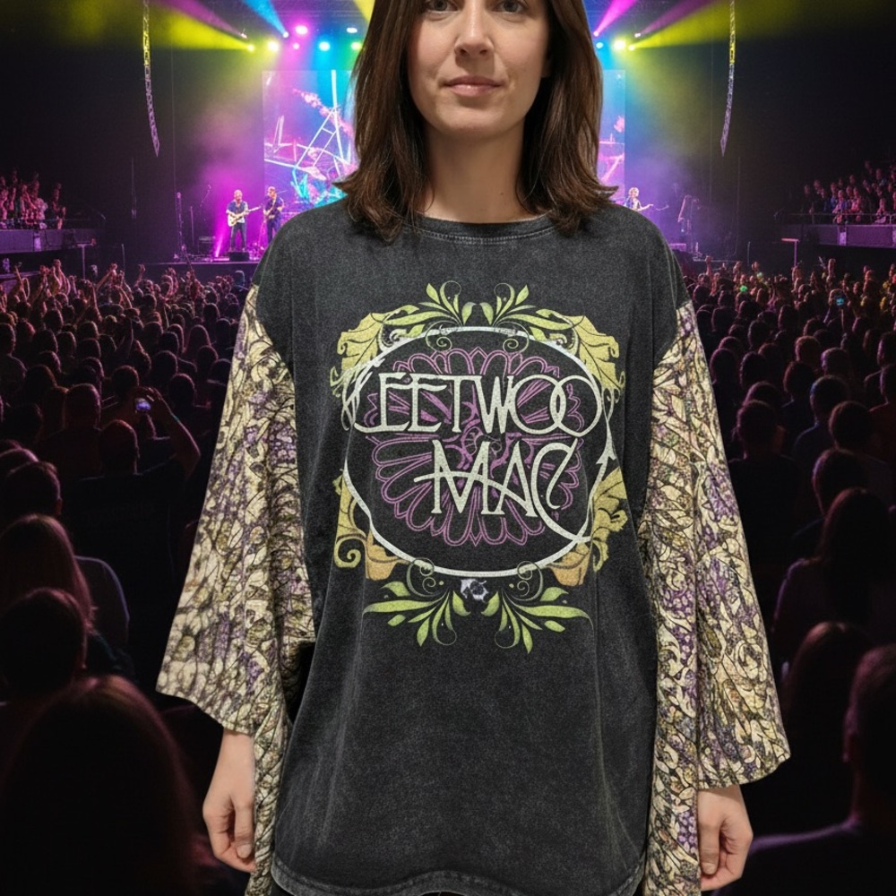 NWT Fleetwood Mac graphic T with Kantha sleeves from BlueVelvet. Stunning!!! - Picture 6 of 6